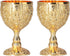 2Pcs Goblet Cup Golden Metal Retro Wine Cup Chalice Goblets